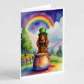 Irish Setter St Patrick's Day Greeting Cards Pack of 8 Blank Cards with Envelopes Whimsical A7 Size 5x7