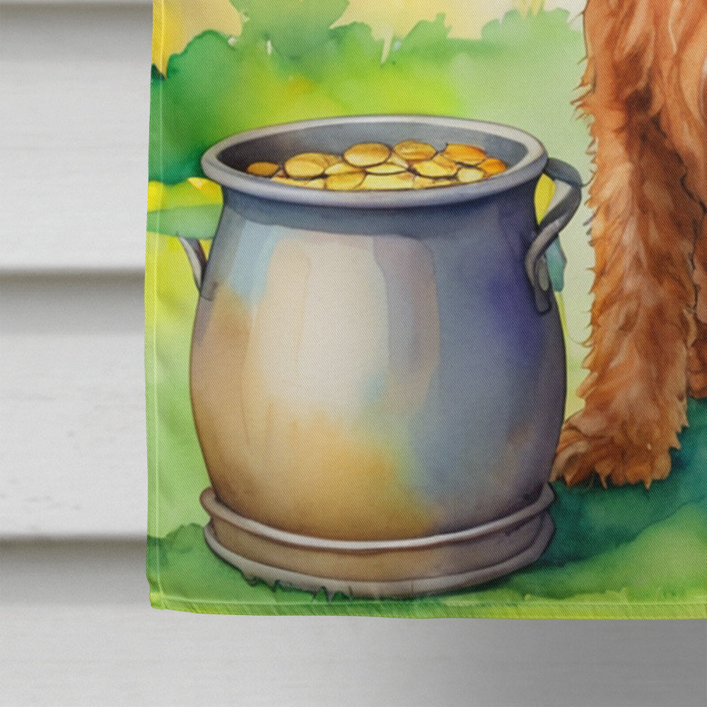 Irish Terrier St Patrick's Day House Flag 28x40 Porch Sleeve Pole Decorative Outside Yard Banner Artwork Wall Hanging, Polyester