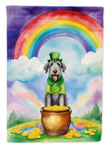 Irish Wolfhound St Patrick's Day House Flag 28x40 Porch Sleeve Pole Decorative Outside Yard Banner Artwork Wall Hanging, Polyester
