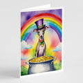 Italian Greyhound St Patrick's Day Greeting Cards Pack of 8 Blank Cards with Envelopes Whimsical A7 Size 5x7