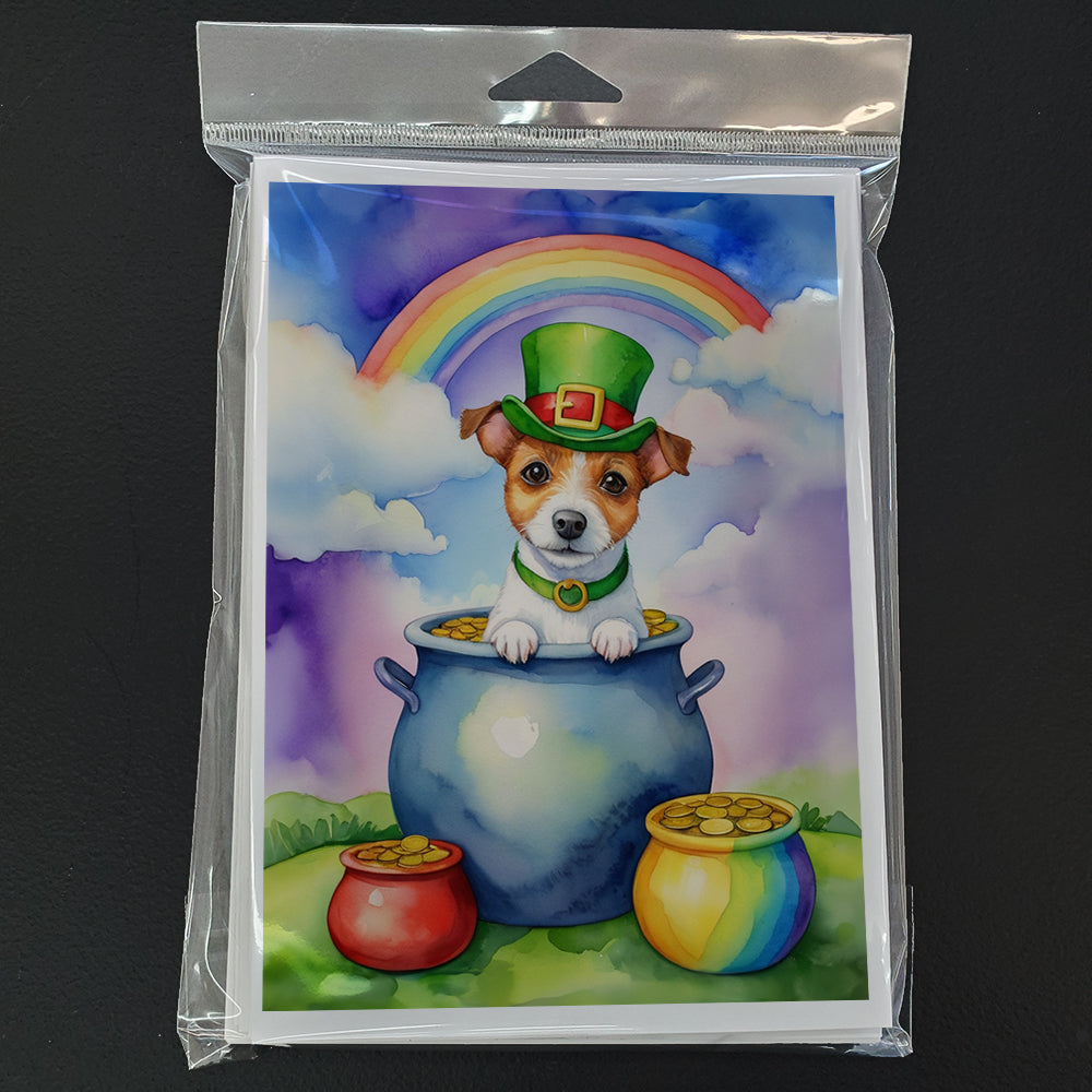 Jack Russell Terrier St Patrick's Day Greeting Cards Pack of 8 Blank Cards with Envelopes Whimsical A7 Size 5x7
