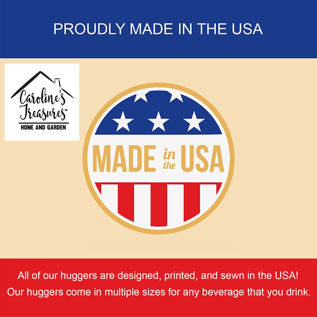 Japanese Chin St Patrick's Day Slim Can Hugger , Insulated Foam Hugger for 12 oz Slim Cans, Beer Bottles & Water Bottles, Printed in USA