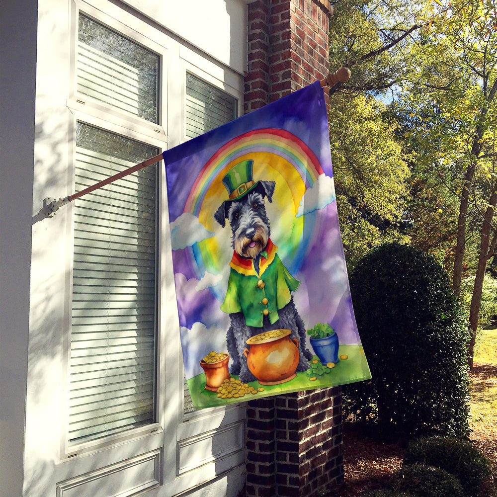 Kerry Blue Terrier St Patrick's Day House Flag 28x40 Porch Sleeve Pole Decorative Outside Yard Banner Artwork Wall Hanging, Polyester