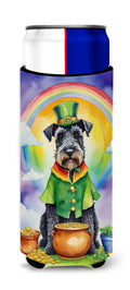 Kerry Blue Terrier St Patrick's Day Slim Can Hugger , Insulated Foam Hugger for 12 oz Slim Cans, Beer Bottles & Water Bottles, Printed in USA