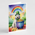 Komondor St Patrick's Day Greeting Cards Pack of 8 Blank Cards with Envelopes Whimsical A7 Size 5x7