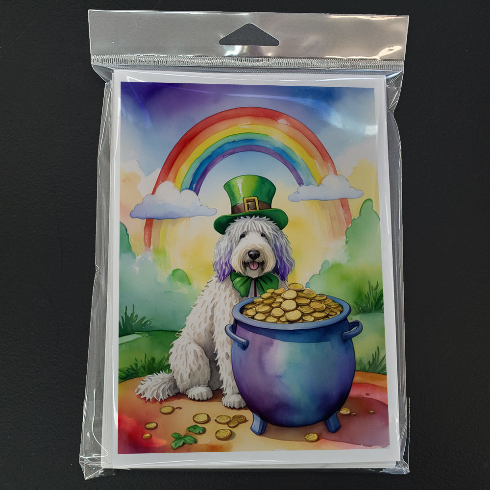 Komondor St Patrick's Day Greeting Cards Pack of 8 Blank Cards with Envelopes Whimsical A7 Size 5x7