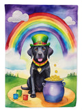 Labrador Retriever St Patrick's Day House Flag 28x40 Porch Sleeve Pole Decorative Outside Yard Banner Artwork Wall Hanging, Polyester