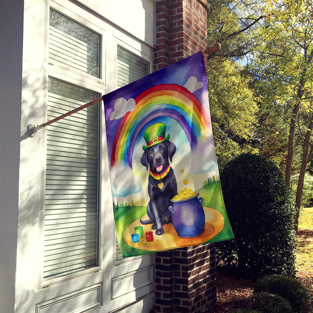 Labrador Retriever St Patrick's Day House Flag 28x40 Porch Sleeve Pole Decorative Outside Yard Banner Artwork Wall Hanging, Polyester