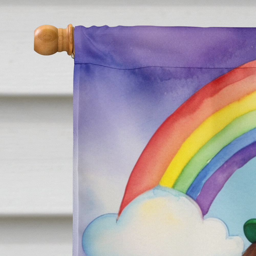 Labrador Retriever St Patrick's Day House Flag 28x40 Porch Sleeve Pole Decorative Outside Yard Banner Artwork Wall Hanging, Polyester