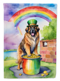 Leonberger St Patrick's Day House Flag 28x40 Porch Sleeve Pole Decorative Outside Yard Banner Artwork Wall Hanging, Polyester