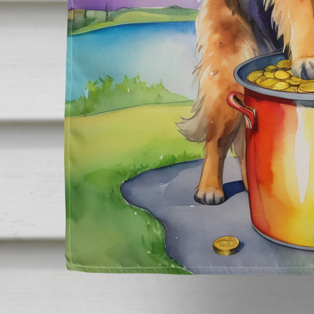Leonberger St Patrick's Day House Flag 28x40 Porch Sleeve Pole Decorative Outside Yard Banner Artwork Wall Hanging, Polyester