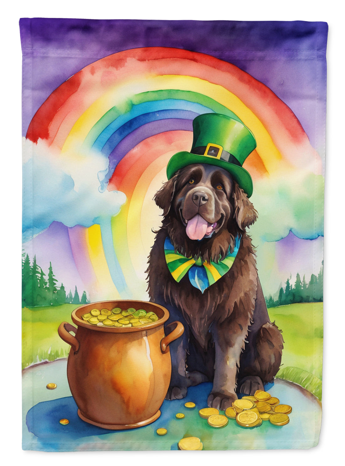 Newfoundland St Patrick's Day House Flag 28x40 Porch Sleeve Pole Decorative Outside Yard Banner Artwork Wall Hanging, Polyester