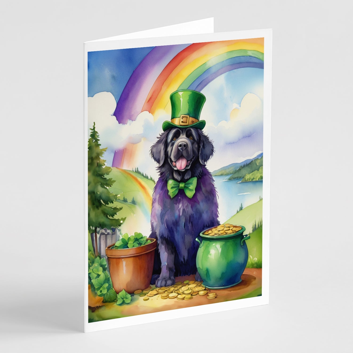 Newfoundland St Patrick's Day Greeting Cards Pack of 8 Blank Cards with Envelopes Whimsical A7 Size 5x7