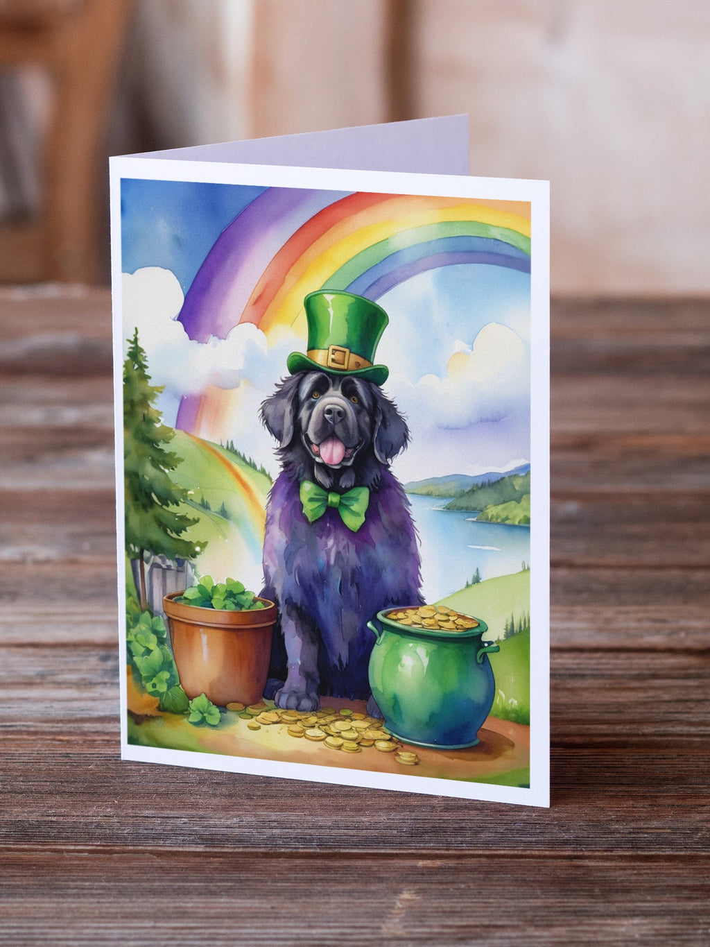 Newfoundland St Patrick's Day Greeting Cards Pack of 8 Blank Cards with Envelopes Whimsical A7 Size 5x7
