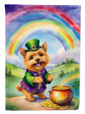 Norwich Terrier St Patrick's Day House Flag 28x40 Porch Sleeve Pole Decorative Outside Yard Banner Artwork Wall Hanging, Polyester