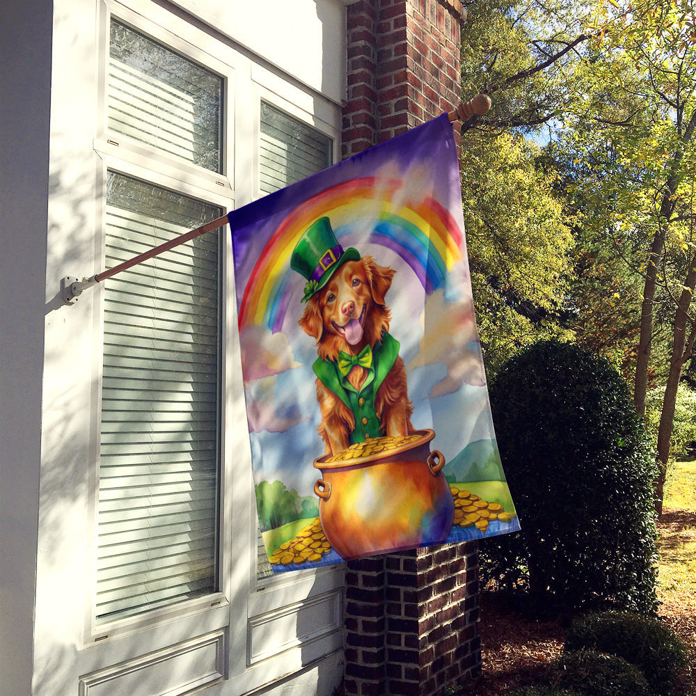 Nova Scotia Duck Tolling Retriever St Patrick's Day House Flag 28x40 Porch Sleeve Pole Decorative Outside Yard Banner Artwork Wall Hanging, Polyester