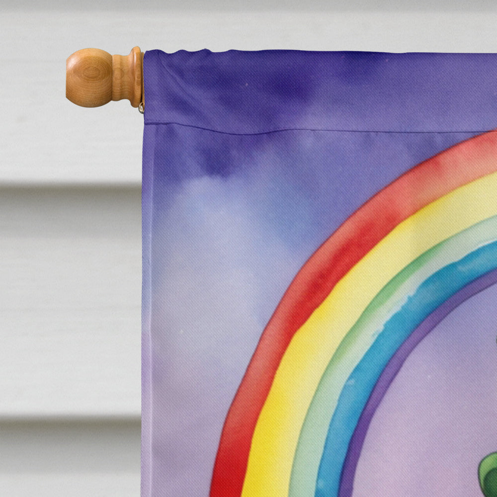 Old English Sheepdog St Patrick's Day House Flag 28x40 Porch Sleeve Pole Decorative Outside Yard Banner Artwork Wall Hanging, Polyester