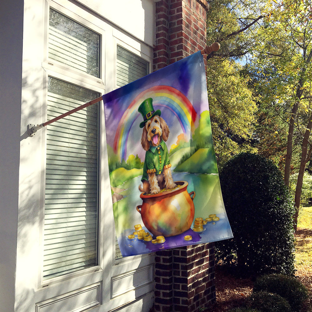 Otterhound St Patrick's Day House Flag 28x40 Porch Sleeve Pole Decorative Outside Yard Banner Artwork Wall Hanging, Polyester