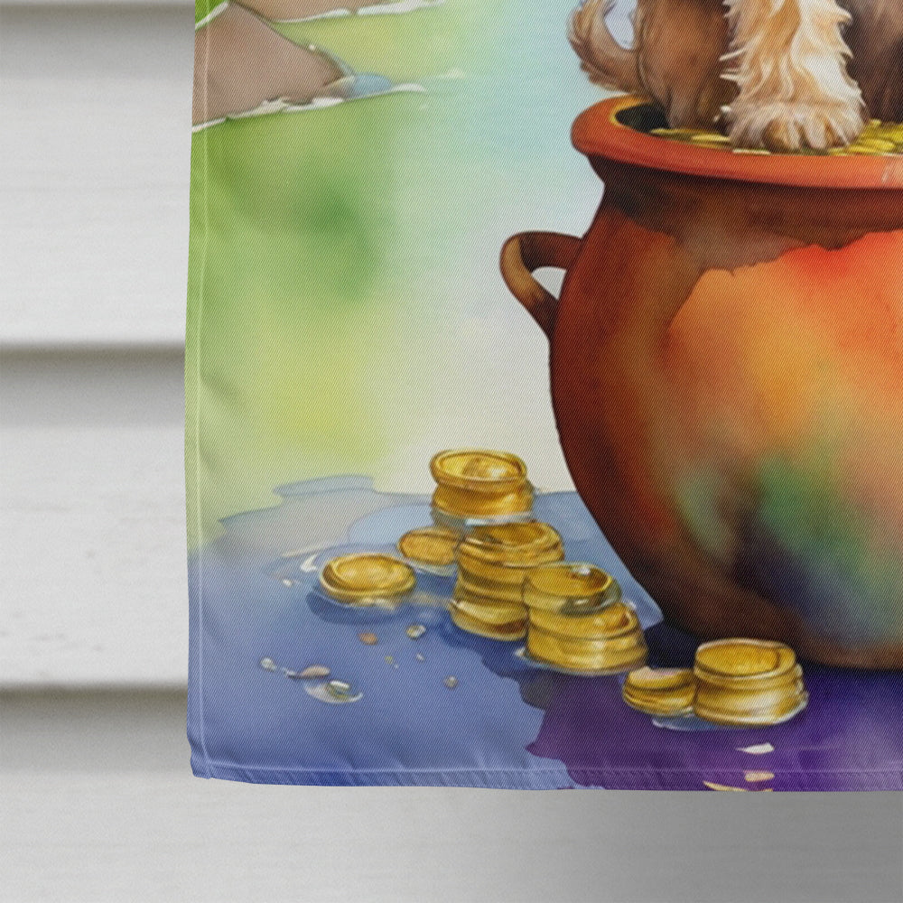 Otterhound St Patrick's Day House Flag 28x40 Porch Sleeve Pole Decorative Outside Yard Banner Artwork Wall Hanging, Polyester