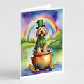 Otterhound St Patrick's Day Greeting Cards Pack of 8 Blank Cards with Envelopes Whimsical A7 Size 5x7