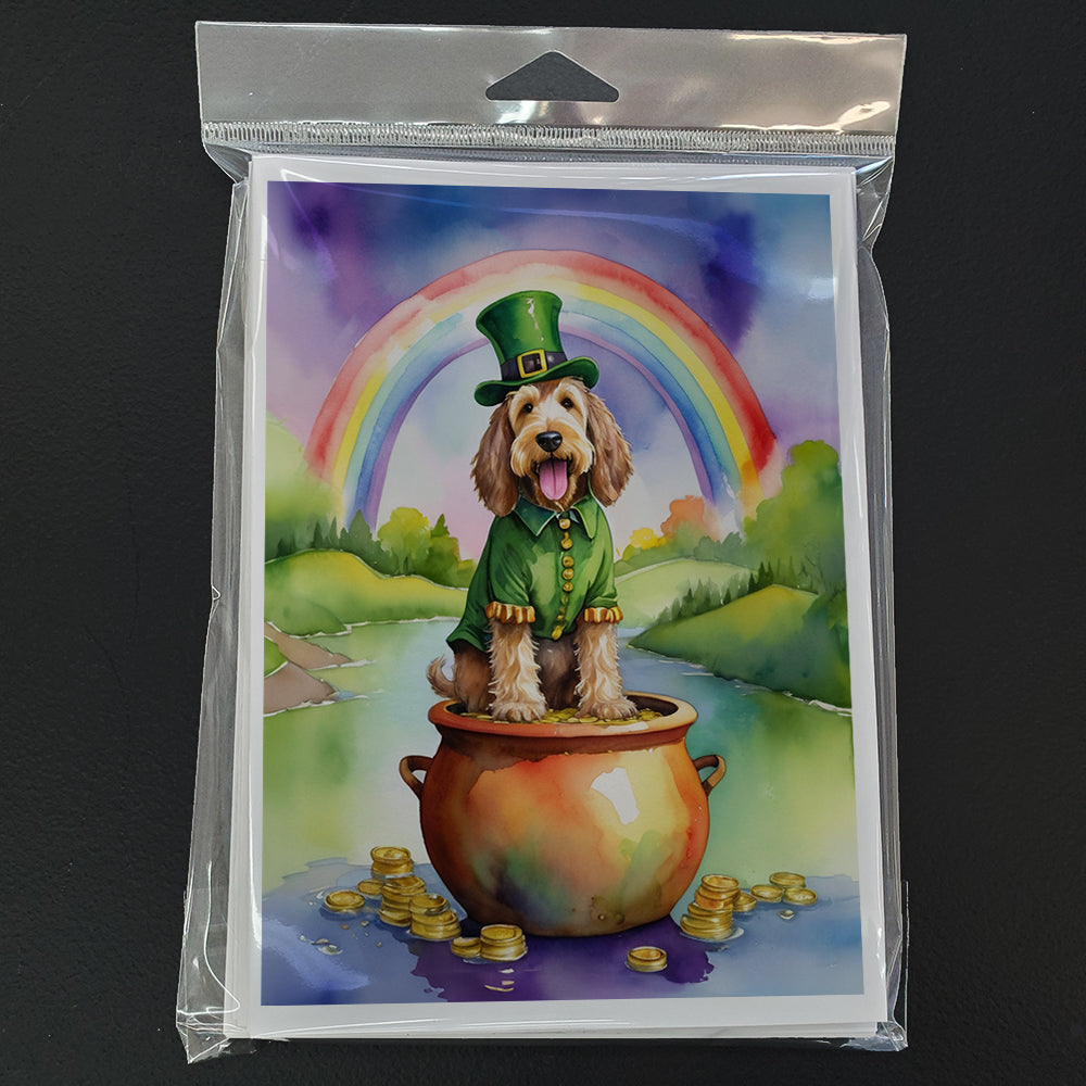 Otterhound St Patrick's Day Greeting Cards Pack of 8 Blank Cards with Envelopes Whimsical A7 Size 5x7