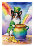 Papillon St Patrick's Day House Flag 28x40 Porch Sleeve Pole Decorative Outside Yard Banner Artwork Wall Hanging, Polyester