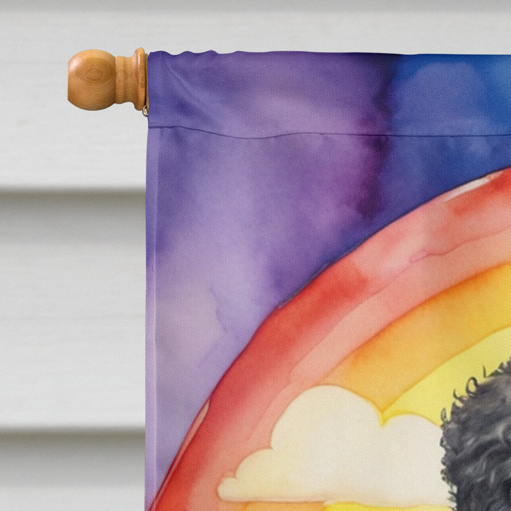Black Poodle St Patrick's Day House Flag 28x40 Porch Sleeve Pole Decorative Outside Yard Banner Artwork Wall Hanging, Polyester