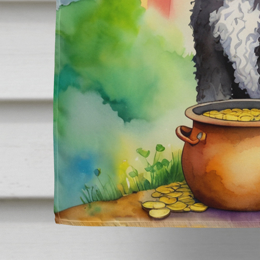 Portuguese Water Dog St Patrick's Day House Flag 28x40 Porch Sleeve Pole Decorative Outside Yard Banner Artwork Wall Hanging, Polyester