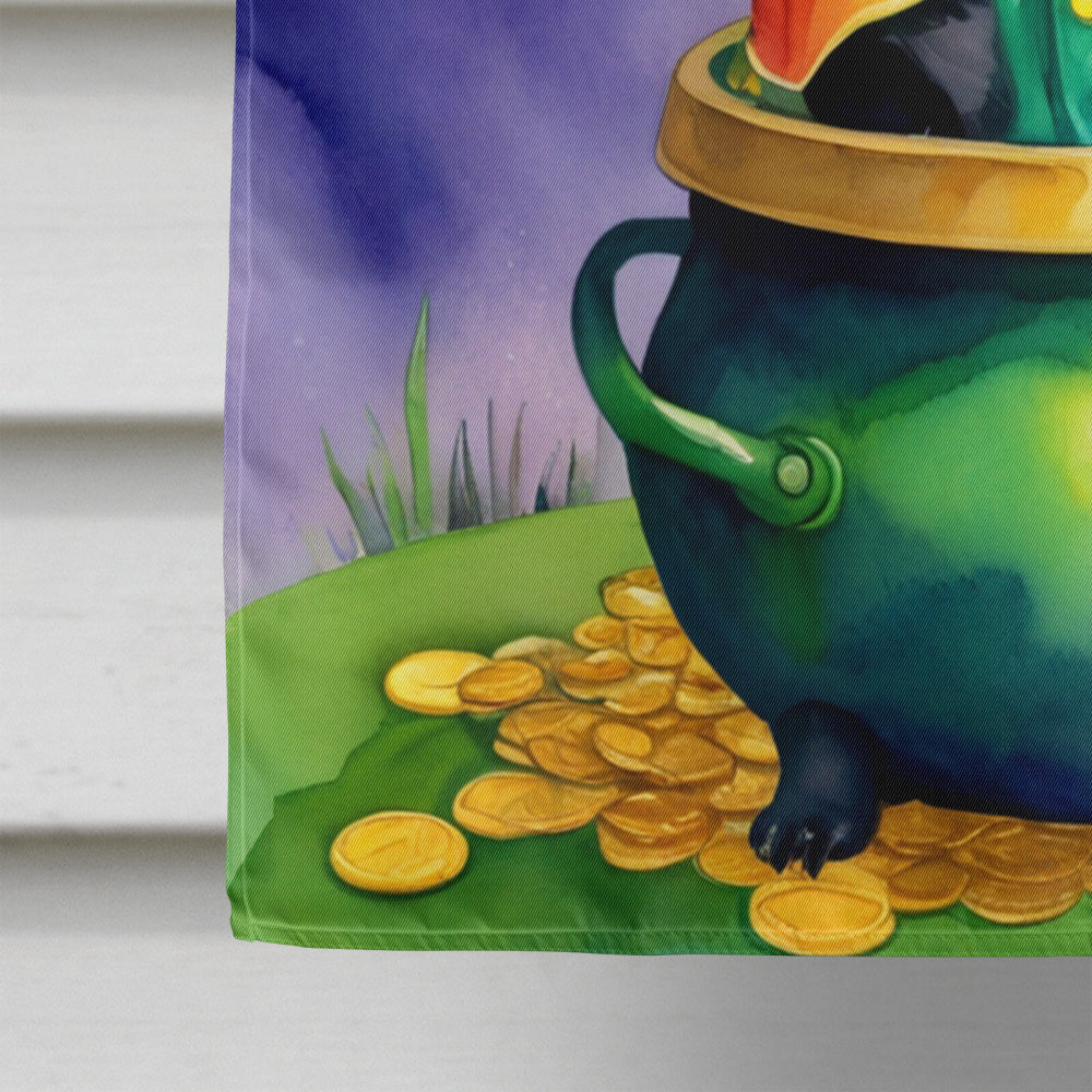 Pug St Patrick's Day House Flag 28x40 Porch Sleeve Pole Decorative Outside Yard Banner Artwork Wall Hanging, Polyester