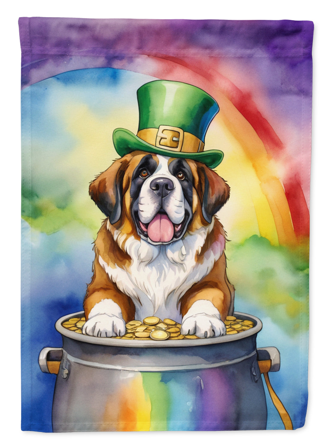 Saint Bernard St Patrick's Day House Flag 28x40 Porch Sleeve Pole Decorative Outside Yard Banner Artwork Wall Hanging, Polyester