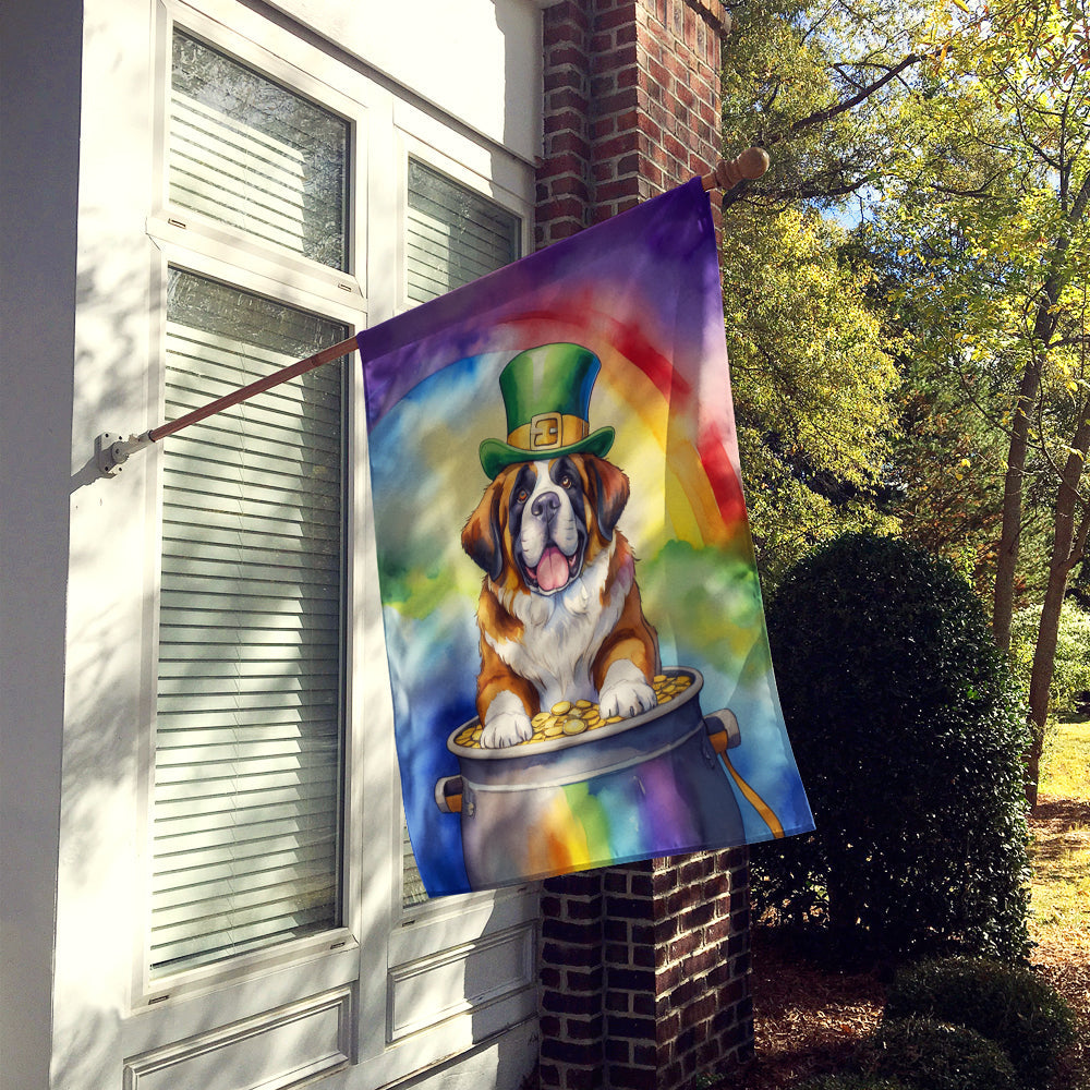Saint Bernard St Patrick's Day House Flag 28x40 Porch Sleeve Pole Decorative Outside Yard Banner Artwork Wall Hanging, Polyester