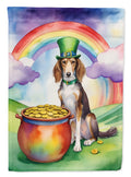 Saluki St Patrick's Day House Flag 28x40 Porch Sleeve Pole Decorative Outside Yard Banner Artwork Wall Hanging, Polyester