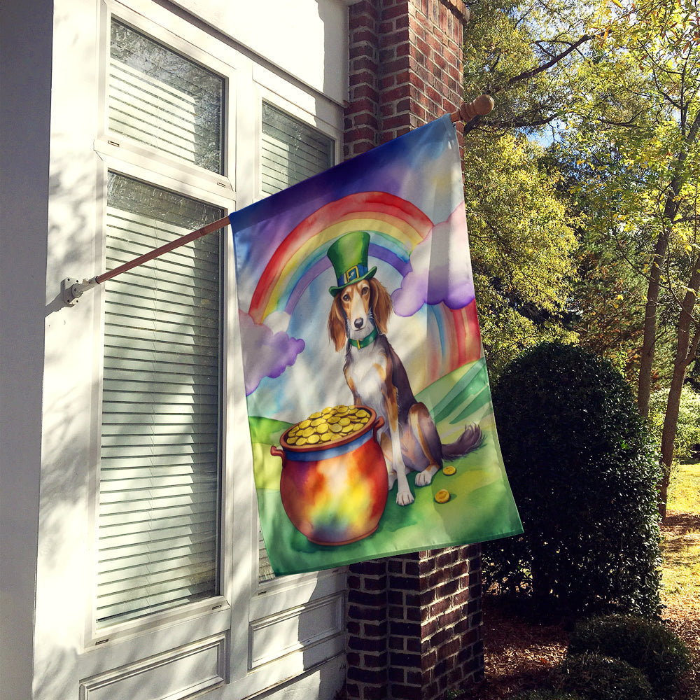 Saluki St Patrick's Day House Flag 28x40 Porch Sleeve Pole Decorative Outside Yard Banner Artwork Wall Hanging, Polyester