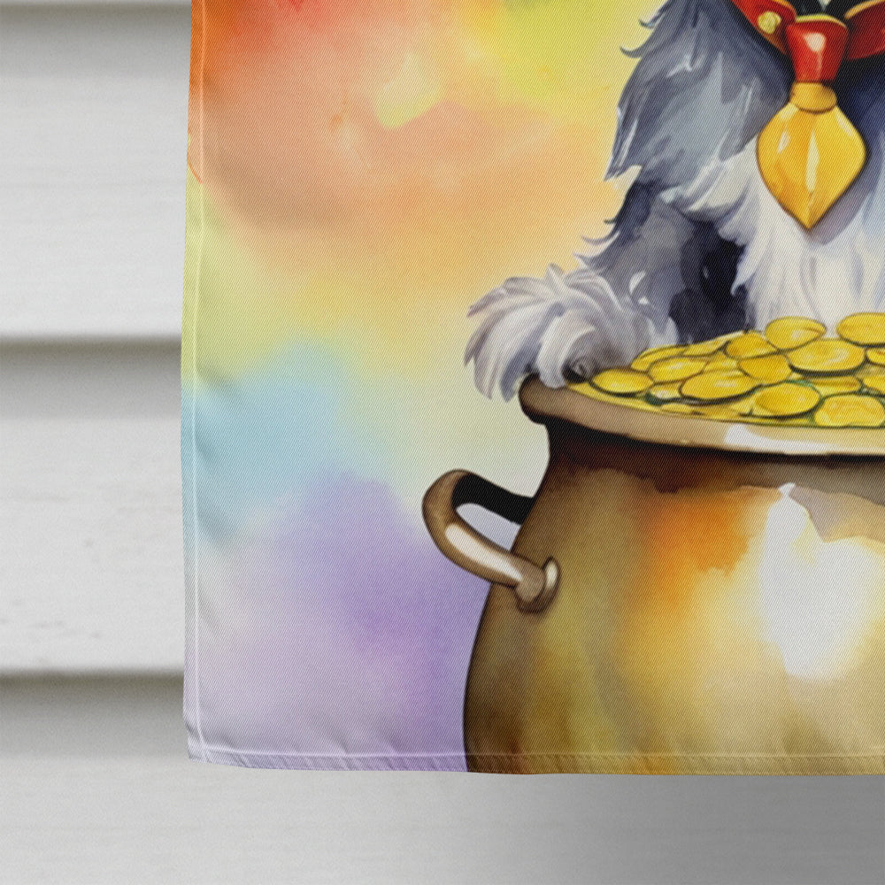 Schnauzer St Patrick's Day House Flag 28x40 Porch Sleeve Pole Decorative Outside Yard Banner Artwork Wall Hanging, Polyester