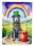 Scottish Deerhound St Patrick's Day House Flag 28x40 Porch Sleeve Pole Decorative Outside Yard Banner Artwork Wall Hanging, Polyester