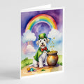 Sealyham Terrier St Patrick's Day Greeting Cards Pack of 8 Blank Cards with Envelopes Whimsical A7 Size 5x7