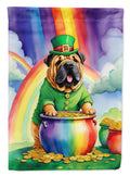 Shar Pei St Patrick's Day House Flag 28x40 Porch Sleeve Pole Decorative Outside Yard Banner Artwork Wall Hanging, Polyester