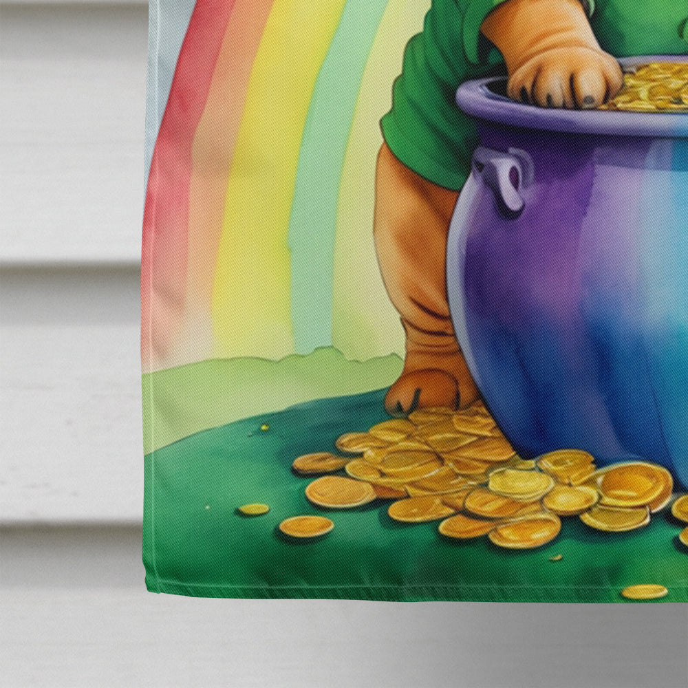 Shar Pei St Patrick's Day House Flag 28x40 Porch Sleeve Pole Decorative Outside Yard Banner Artwork Wall Hanging, Polyester