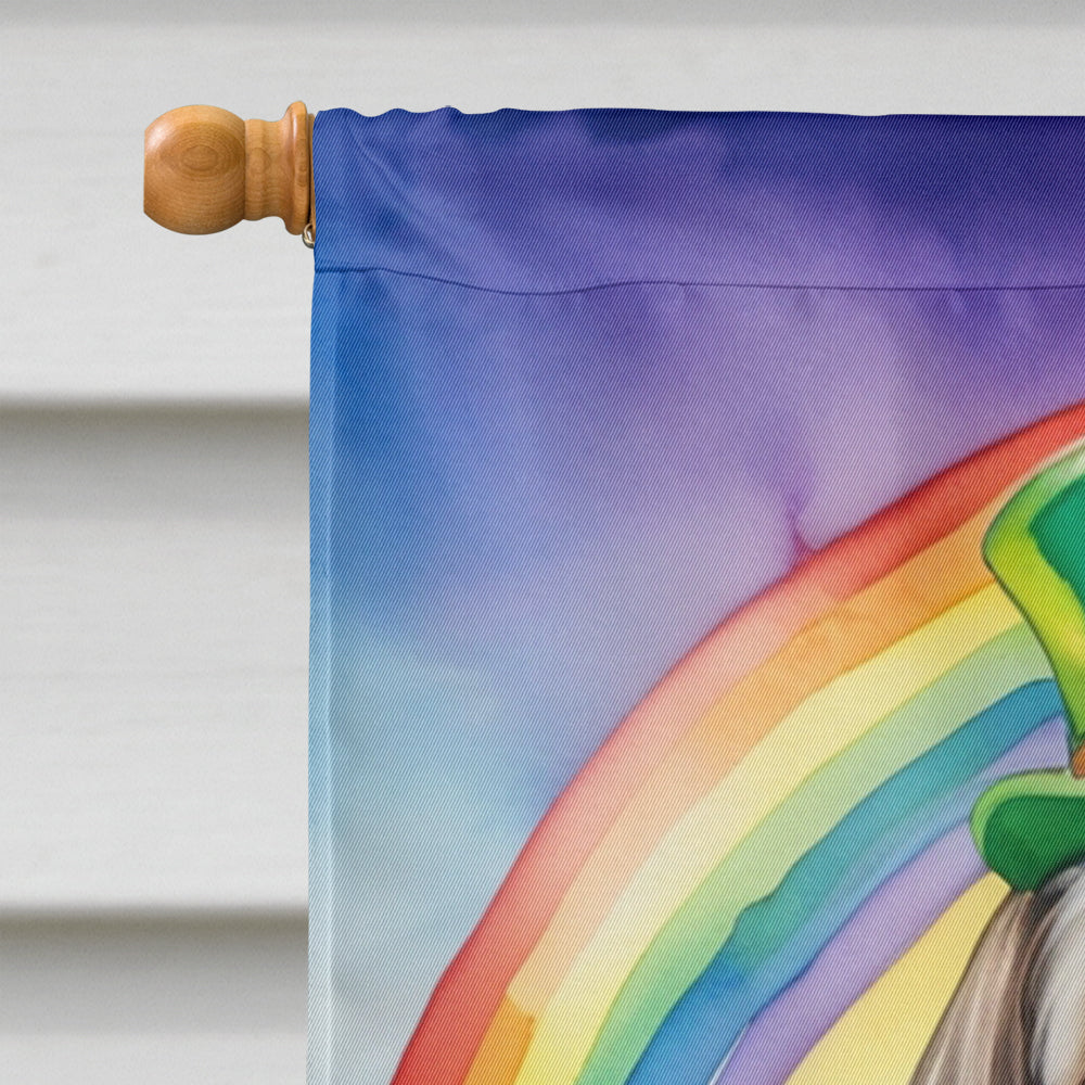 Shih Tzu St Patrick's Day House Flag 28x40 Porch Sleeve Pole Decorative Outside Yard Banner Artwork Wall Hanging, Polyester