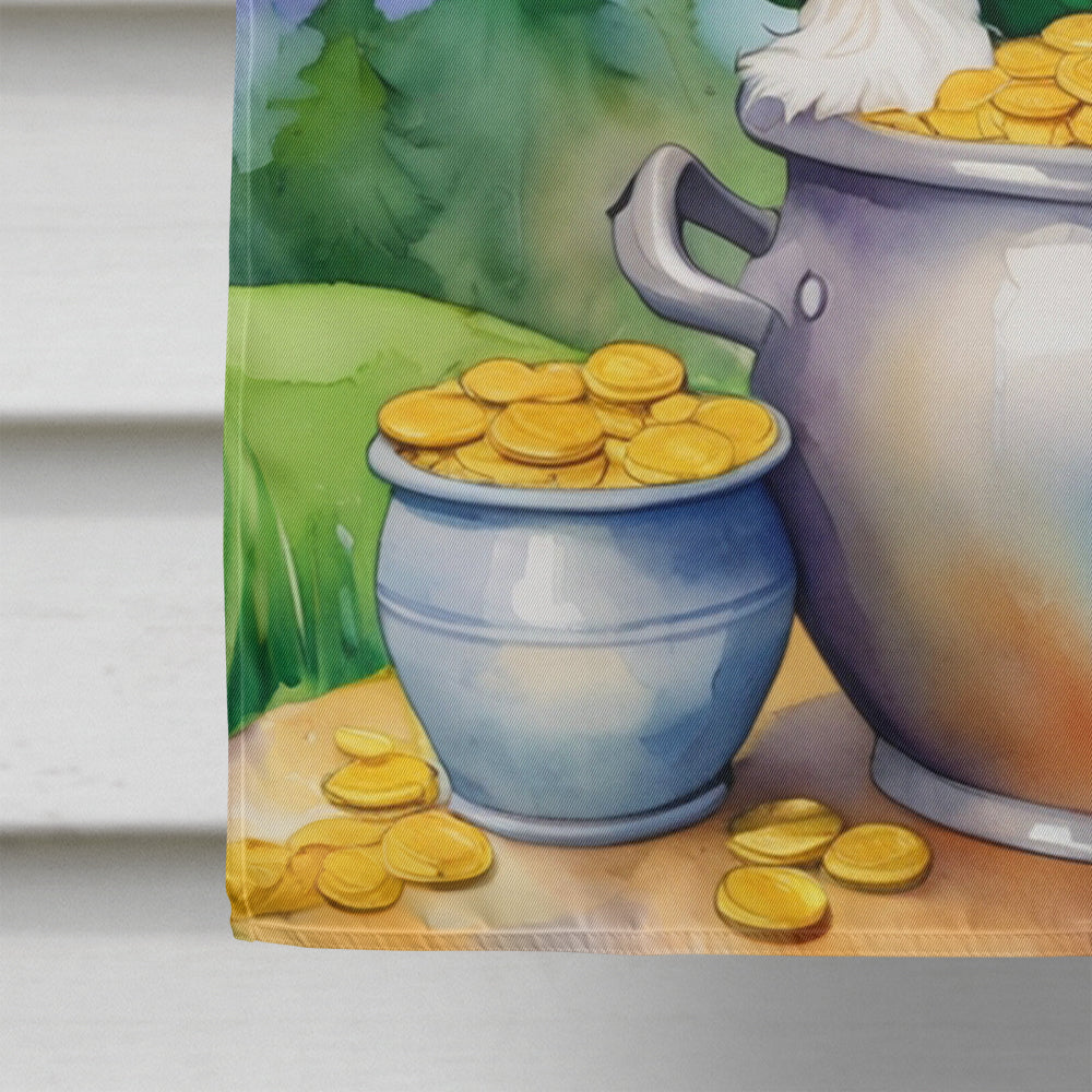 Shih Tzu St Patrick's Day House Flag 28x40 Porch Sleeve Pole Decorative Outside Yard Banner Artwork Wall Hanging, Polyester