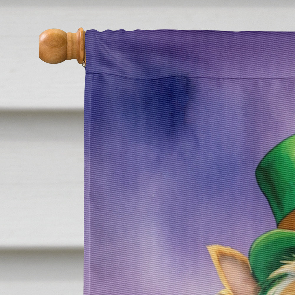 Silky Terrier St Patrick's Day House Flag 28x40 Porch Sleeve Pole Decorative Outside Yard Banner Artwork Wall Hanging, Polyester