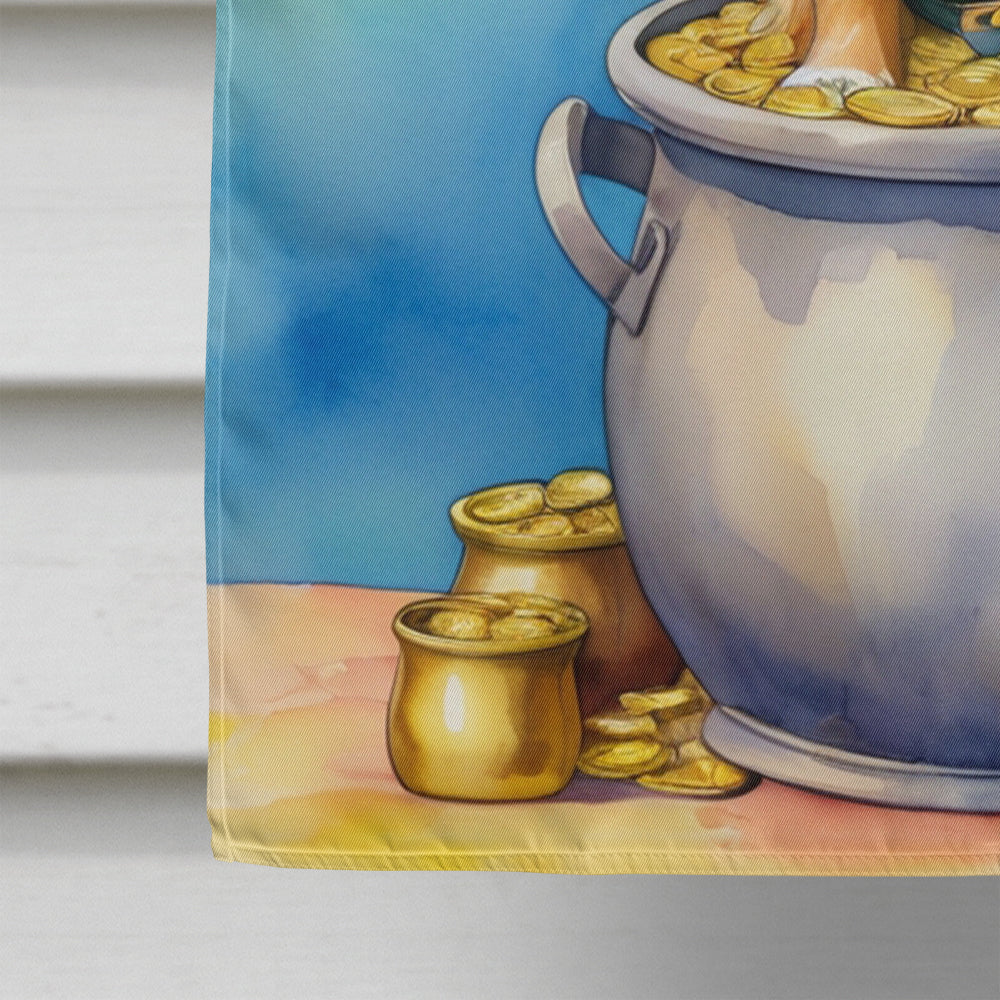 Tibetan Spaniel St Patrick's Day House Flag 28x40 Porch Sleeve Pole Decorative Outside Yard Banner Artwork Wall Hanging, Polyester