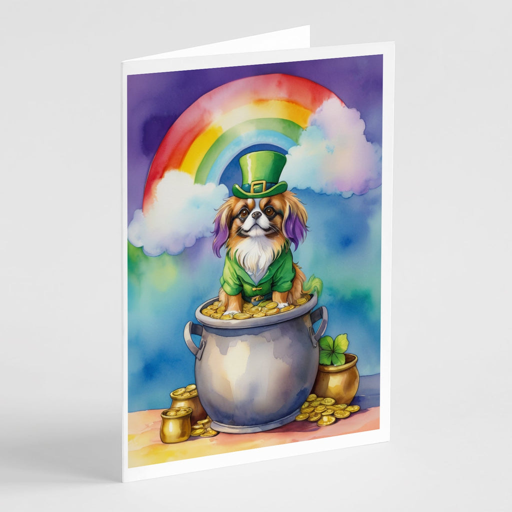 Tibetan Spaniel St Patrick's Day Greeting Cards Pack of 8 Blank Cards with Envelopes Whimsical A7 Size 5x7