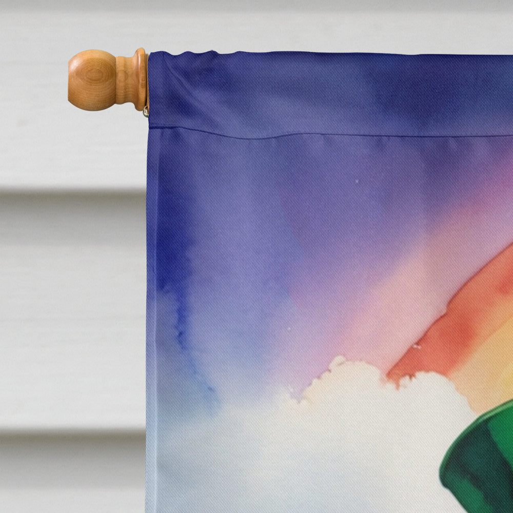 Tibetan Terrier St Patrick's Day House Flag 28x40 Porch Sleeve Pole Decorative Outside Yard Banner Artwork Wall Hanging, Polyester