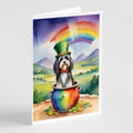 Tibetan Terrier St Patrick's Day Greeting Cards Pack of 8 Blank Cards with Envelopes Whimsical A7 Size 5x7