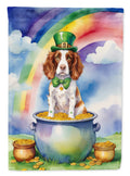 Welsh Springer Spaniel St Patrick's Day House Flag 28x40 Porch Sleeve Pole Decorative Outside Yard Banner Artwork Wall Hanging, Polyester