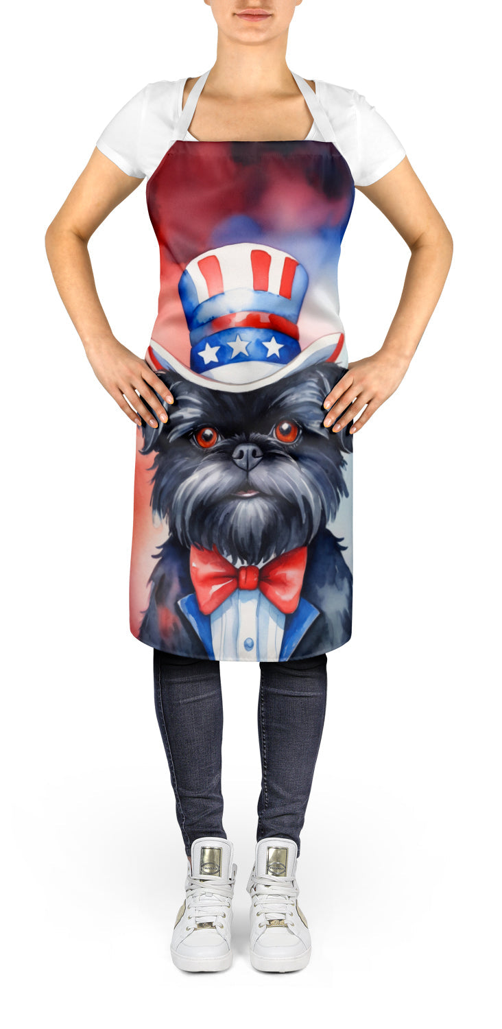 Affenpinscher Patriotic American Apron Cooking Kitchen Server Baking Crafts Gardening for Adult Women Men, Unisex, Large, Multicolor