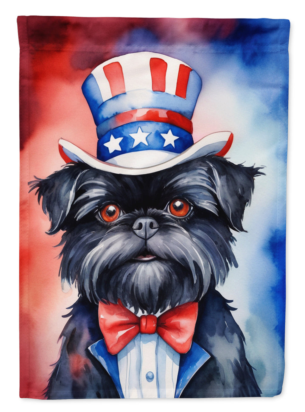 Affenpinscher Patriotic American House Flag 28x40 Porch Sleeve Pole Decorative Outside Yard Banner Artwork Wall Hanging, Polyester