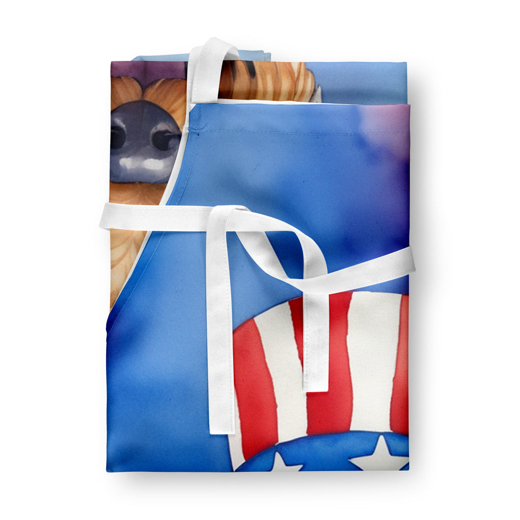 Airedale Terrier Patriotic American Apron Cooking Kitchen Server Baking Crafts Gardening for Adult Women Men, Unisex, Large, Multicolor