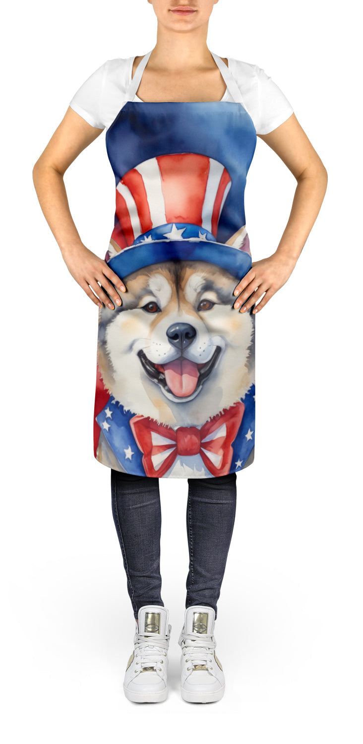 Akita Patriotic American Apron Cooking Kitchen Server Baking Crafts Gardening for Adult Women Men, Unisex, Large, Multicolor
